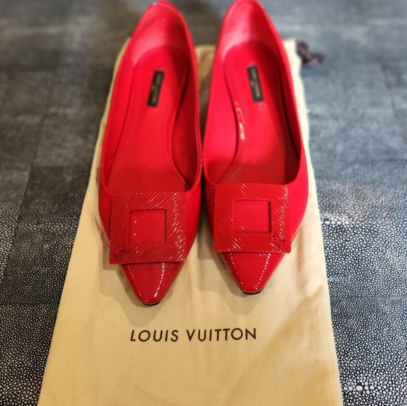 Louis Vuitton red patent epi leather flats - Picture 3 of 7